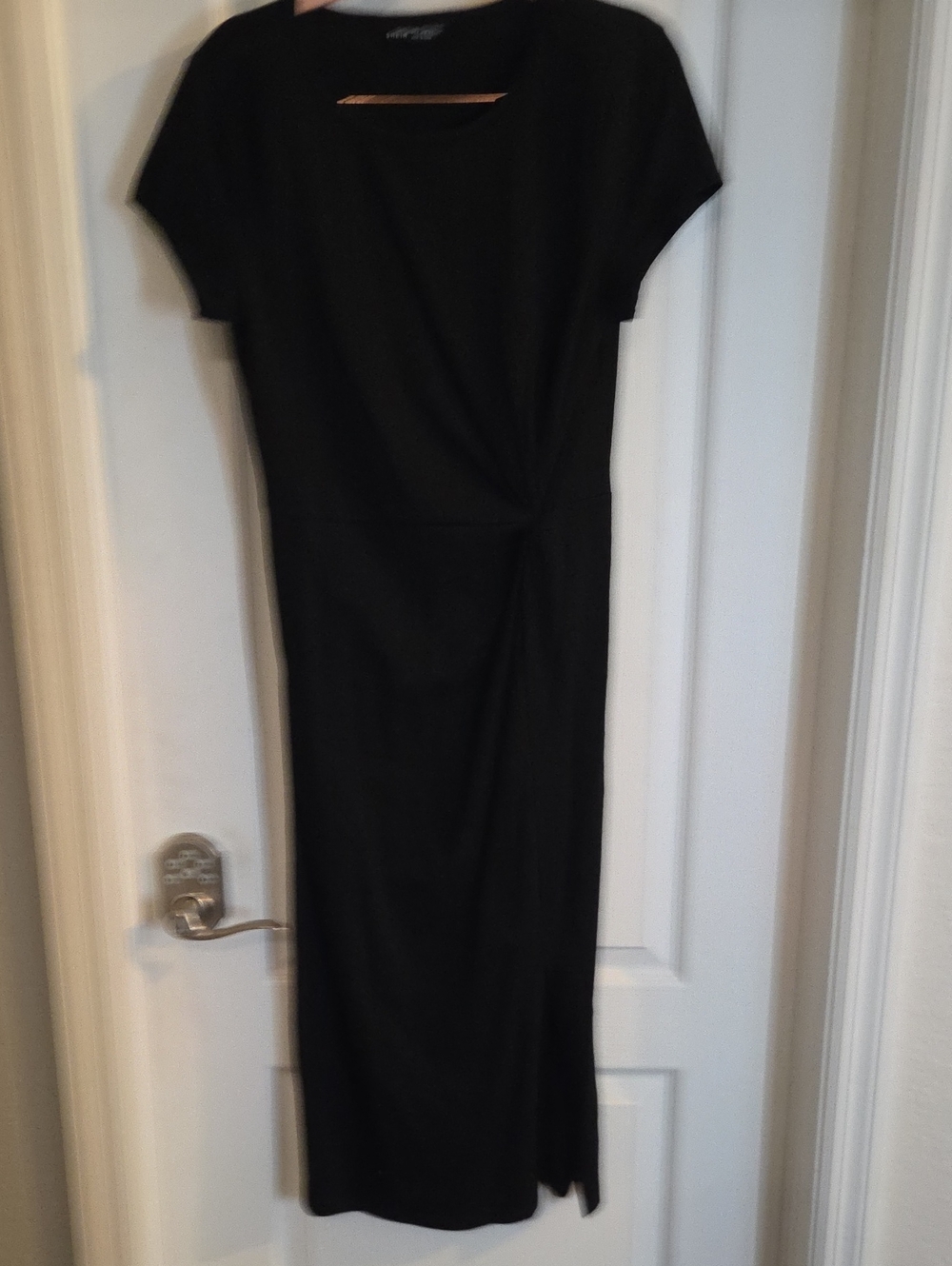 SHEIN Black Twist-Detail Midi Dress